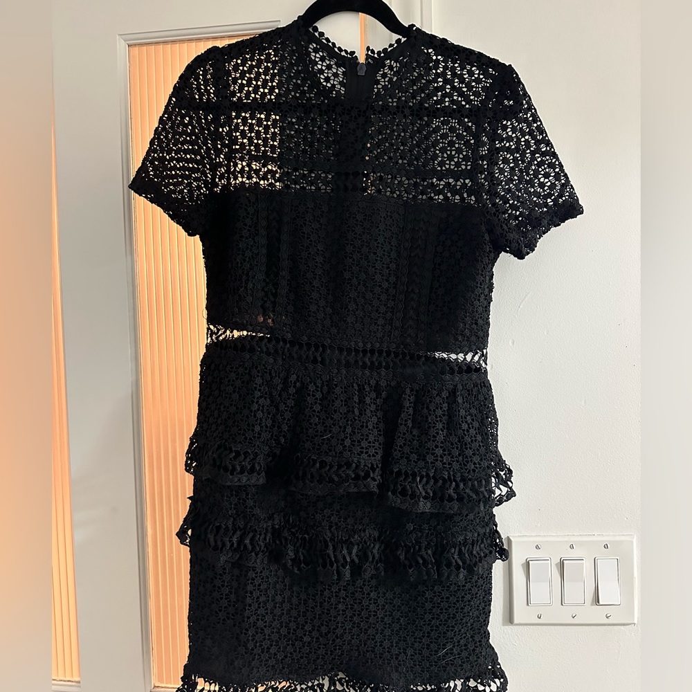 Aqua black lace dress size large